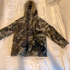 ZARA Boys Puffer Coat Camo Reversible Jacket Size 10 BoysZARA